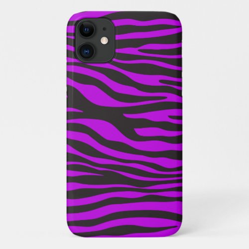 Zebra Print Zebra Stripes Purple Zebra Jungle iPhone 11 Case