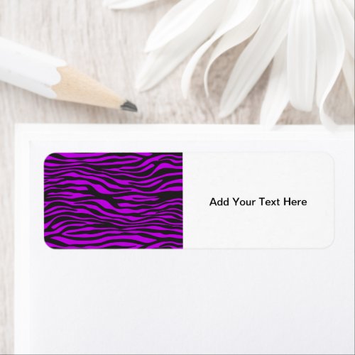 Zebra Print Zebra Stripes Purple Zebra Jungle Label