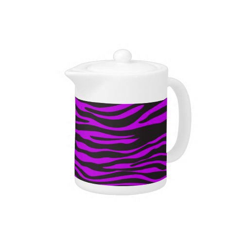 Zebra Print Zebra Stripes Purple Zebra Jungle Teapot