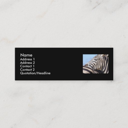 Customizable Zebra Profile Card Business Card Template