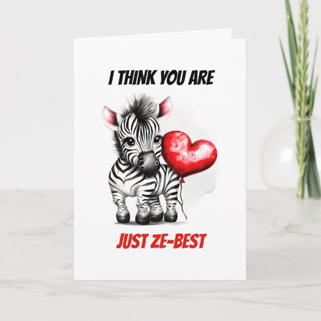 Zebra puns | You are just ze-best Holiday Card (Front)
