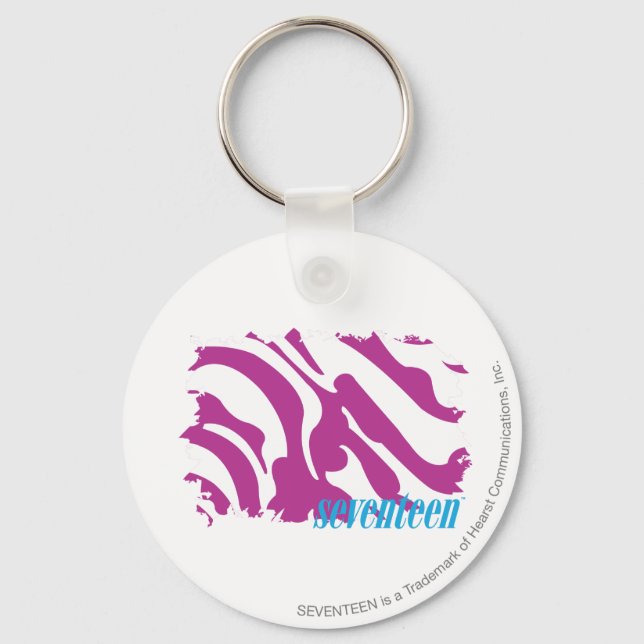 Zebra Purple 3 Keychain (Front)