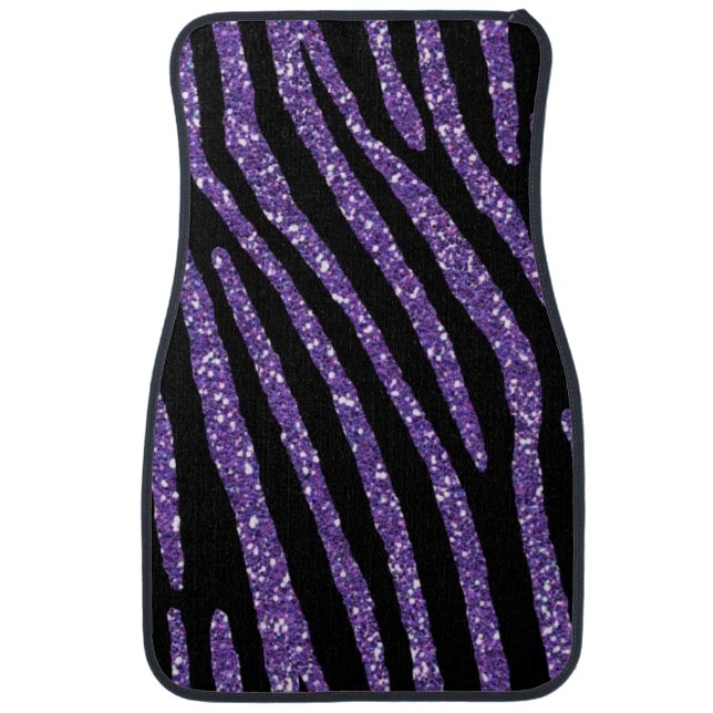Zebra PURPLE Chic Elegant Print Car Mat (Front)