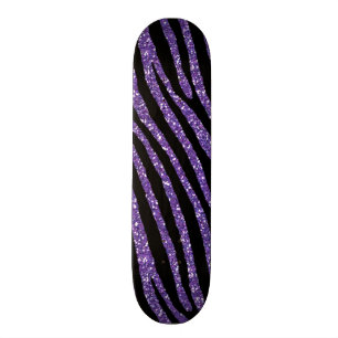 Zebra Purple Chic Elegant Print Skateboard
