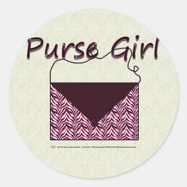 Zebra Purse Girl Stickers (Front)