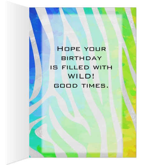 Zebra Rainbow and White Print (Inside (Right))