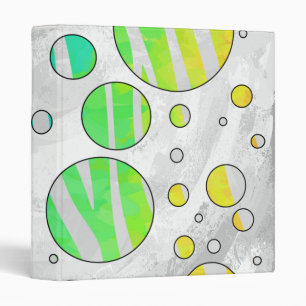 Zebra Rainbow and White Print 3 Ring Binder