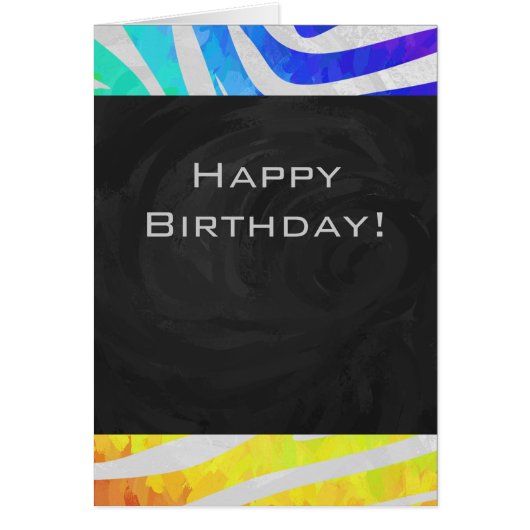 Zebra Rainbow and White Print Cards (Front)