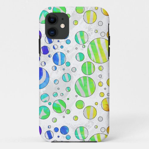 Zebra Rainbow and White Print iPhone 11 Case