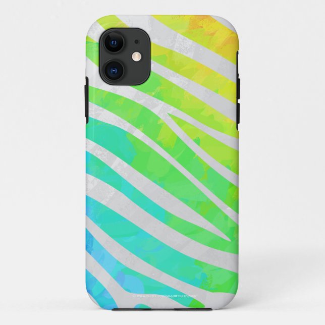 Zebra Rainbow and White Print Case-Mate iPhone Case (Back)