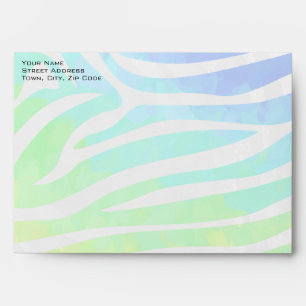 Zebra Rainbow and White Print Envelope