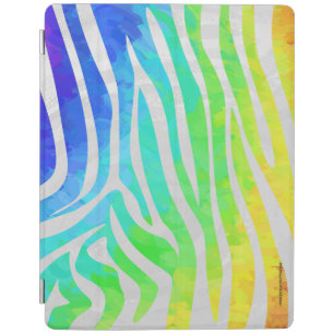 Zebra Rainbow and White Print iPad Smart Cover
