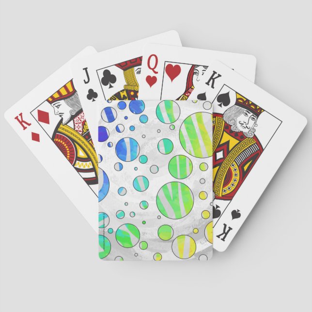 Zebra Rainbow and White Print Poker Cards (Back)