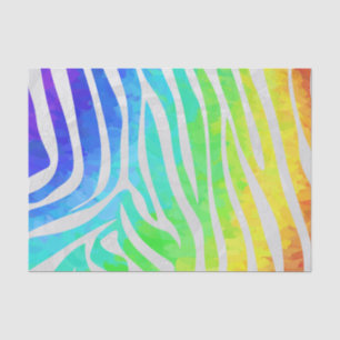 Zebra Rainbow and White Print Tissue Paper