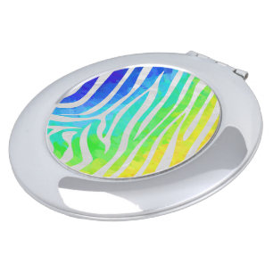 Zebra Rainbow and White Print Vanity Mirror