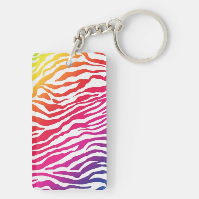Zebra Rainbow Keychain (Back)