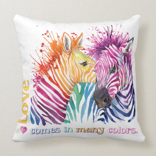 Zebra Rainbow Pillow