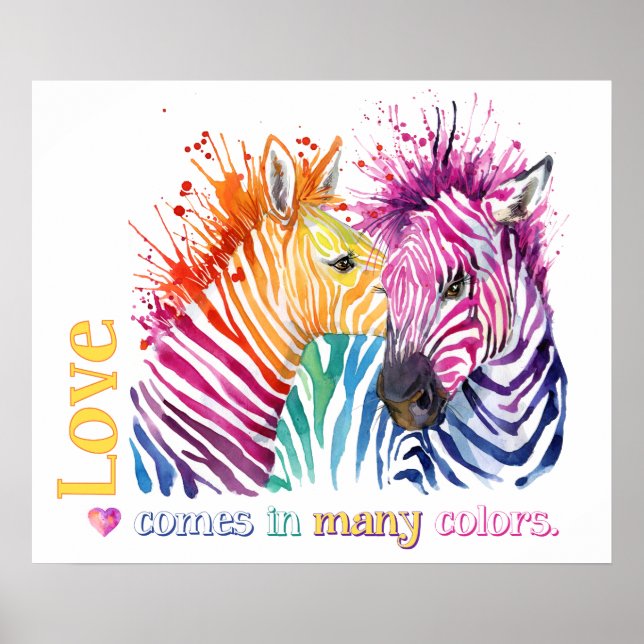 Zebra Rainbow Poster (Front)
