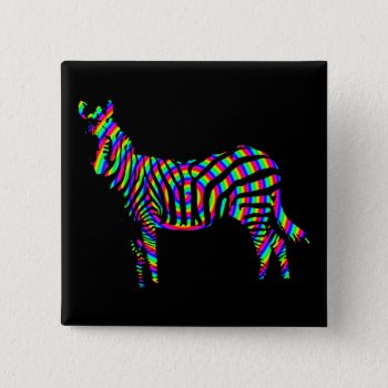 Zebra Rainbow Silhouette Button Badge Pin by FunnyBusiness at Zazzle