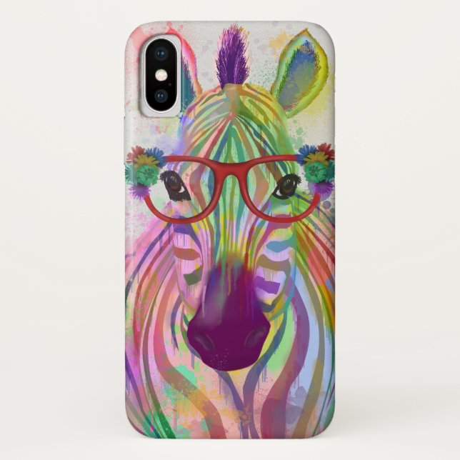 Zebra Rainbow Splash Case-Mate iPhone Case (Back)