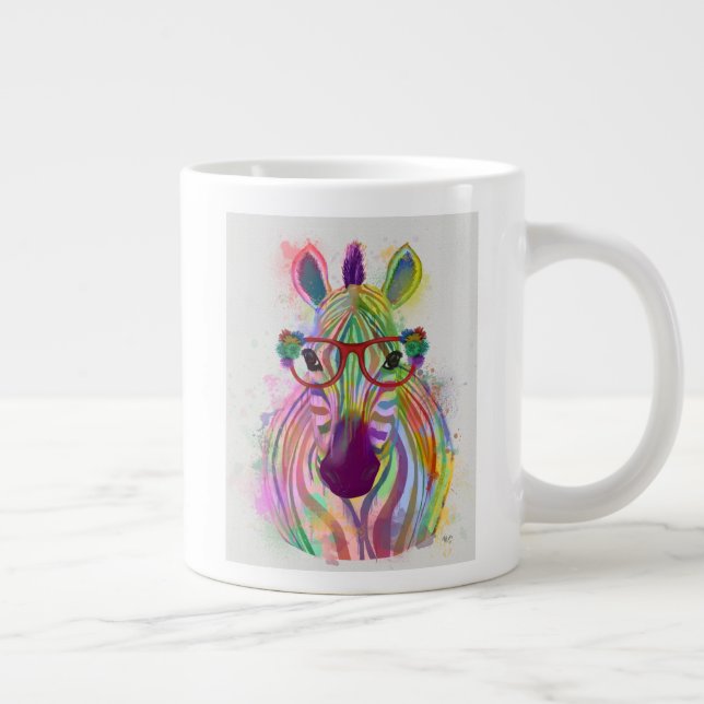 Zebra Rainbow Splash Giant Coffee Mug (Right)