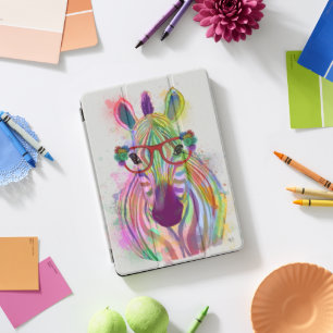 Zebra Rainbow Splash iPad Pro Cover