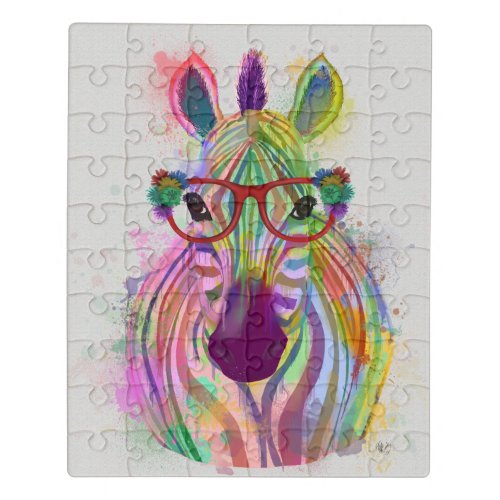 Zebra Rainbow Splash Jigsaw Puzzle