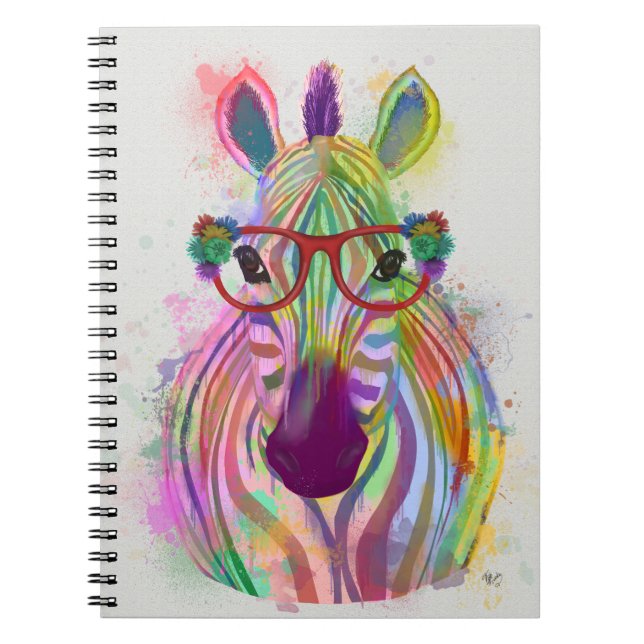 Zebra Rainbow Splash Notebook (Front)