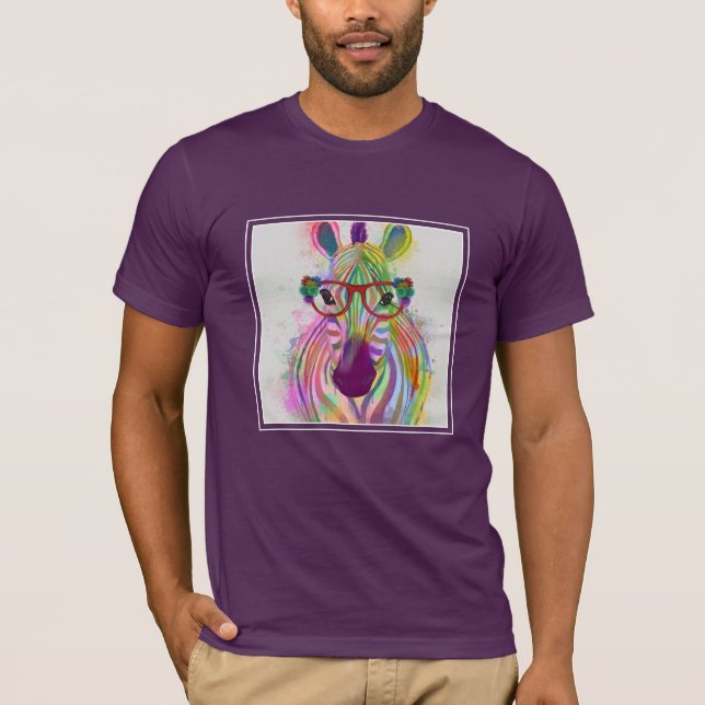 Zebra Rainbow Splash T-Shirt (Front)