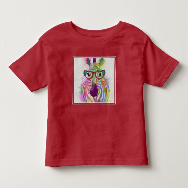 Zebra Rainbow Splash Toddler T-shirt (Front)