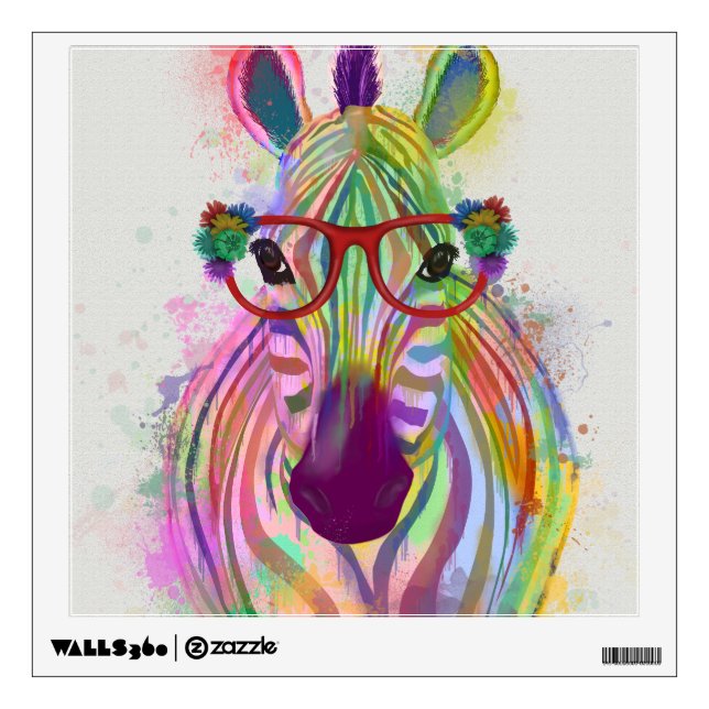 Zebra Rainbow Splash Wall Decal (Front)
