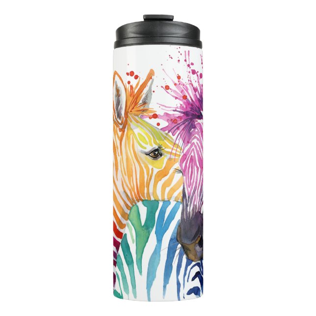 Zebra Rainbow Thermal Tumbler (Front)