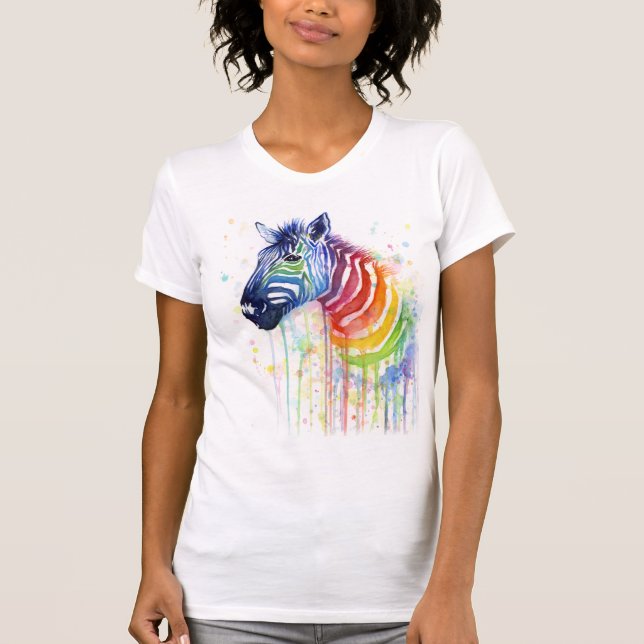 Zebra Rainbow Watercolor Shirt (Front)