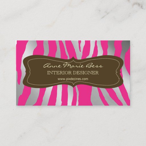 Customizable Zebra Raspberry Chocolate  business cards