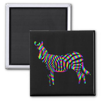 Zebra Red Silhouette Fridge Magnet by FunnyBusiness at Zazzle