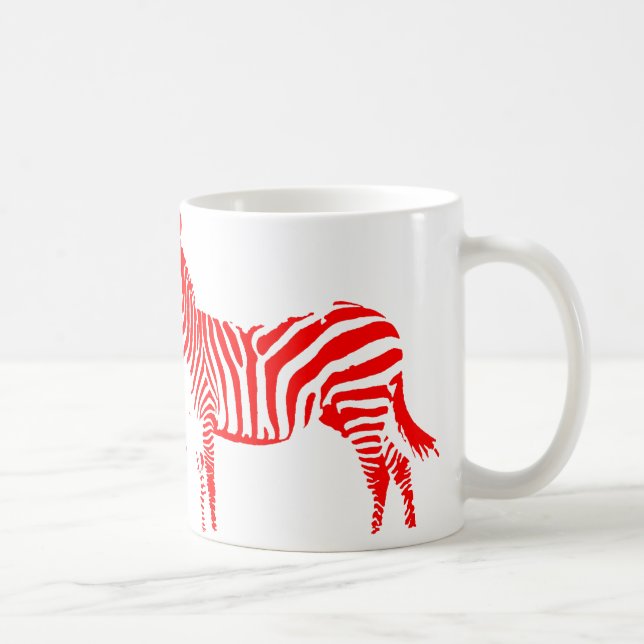 Zebra Red Silhouette Mug or Travel Mug (Right)