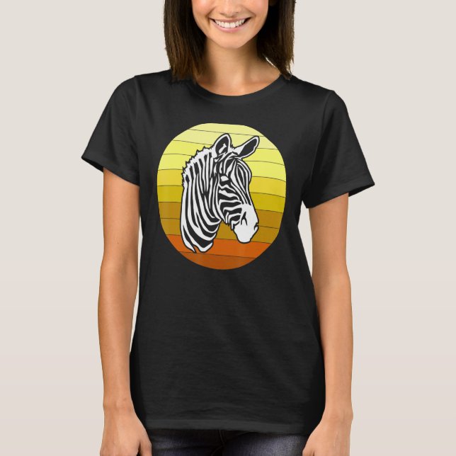 Zebra Retro African Animals T-Shirt (Front)