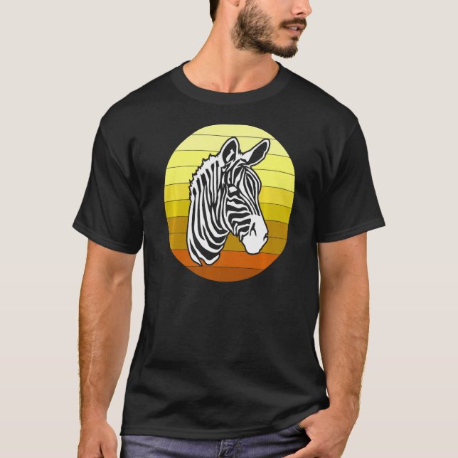 Zebra Retro African Animals T-Shirt (Front)