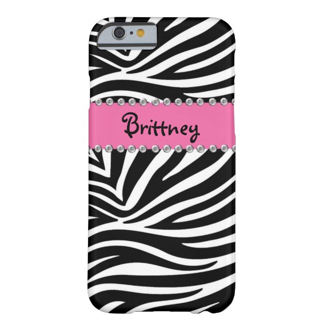 Zebra & Rhinestone BLING Case iPhone 6 case (Back)