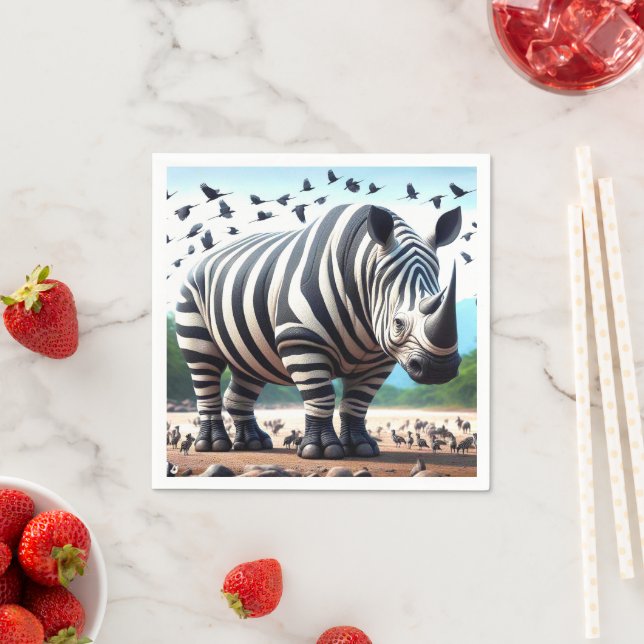 Zebra Rhino Napkins (Insitu)
