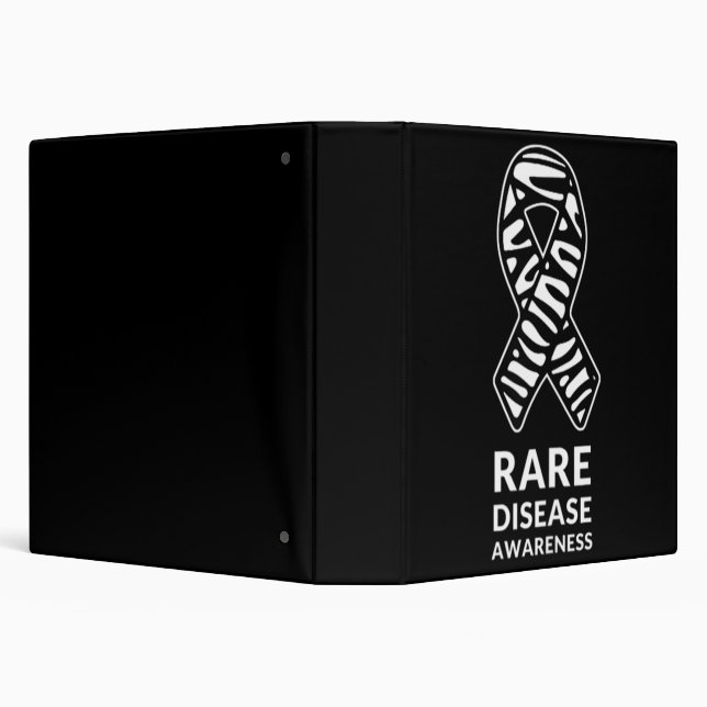 Zebra Ribbon Awareness Rare Disease Minimalist T-S 3 Ring Binder (Background)