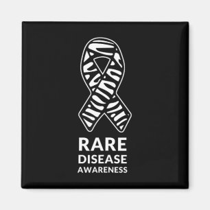 Zebra Ribbon Awareness Rare Disease Minimalist T-S Magnet