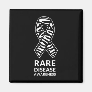 Zebra Ribbon Awareness Rare Disease Minimalist T-S Magnet