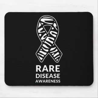 Zebra Ribbon Awareness Rare Disease Minimalist T-S Mouse Pad