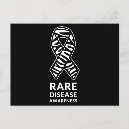 Zebra Ribbon Awareness Rare Disease Minimalist T_S Postcard
