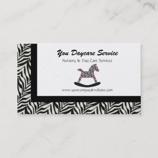Customizable Zebra Rocking Horse Business Cards