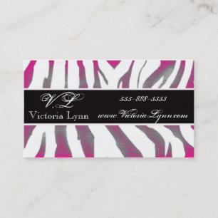 zebra rustic pink business card