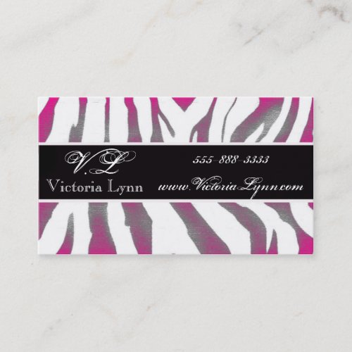 zebra rustic pink business card template