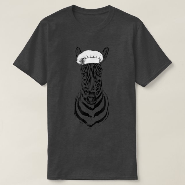 Zebra Safari Animal Chef Funny Cooking Cook Wildli T-Shirt (Design Front)