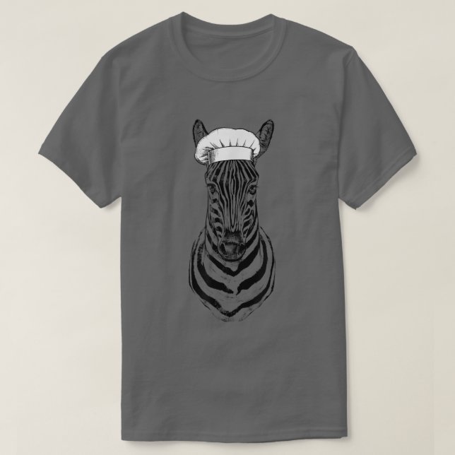 Zebra Safari Animal Chef Funny Cooking Cook Wildli T-Shirt (Design Front)